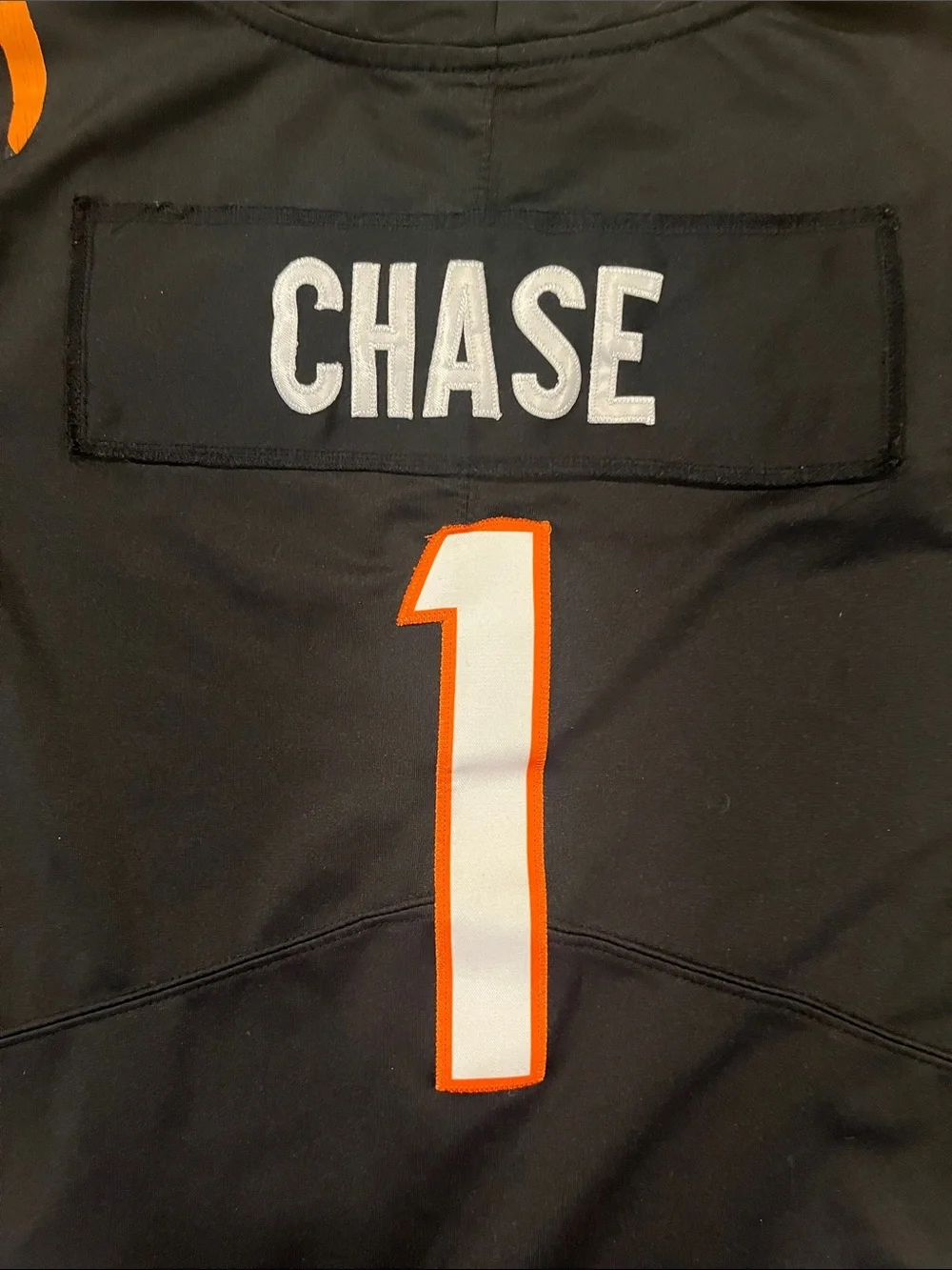 Kids Short Sleeve Football Jersey - Black with Orange Trim